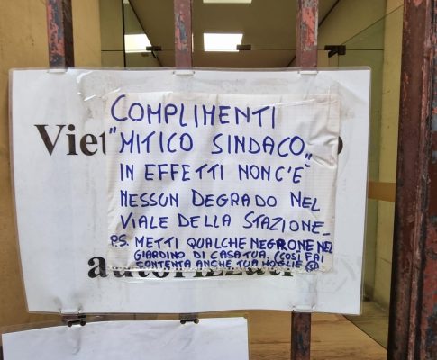 Comunicato stampa 1 settembre 2023 – solidarietà a Sindaco e moglie