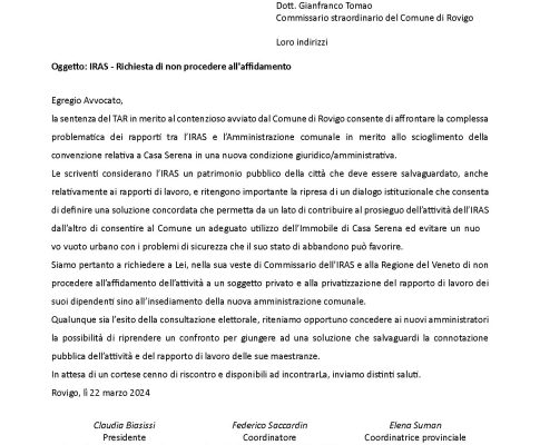 Civica per Rovigo, Forum dei cittadini e Movimento 5 stelle: “Su IRAS aspettiamo le elezioni”